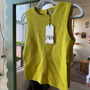 Zara Lime Green Sleeveless Top